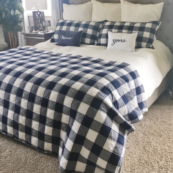 Pottery Barn Bedding Pottery Barn Quilt King Navy Buffalo Check
